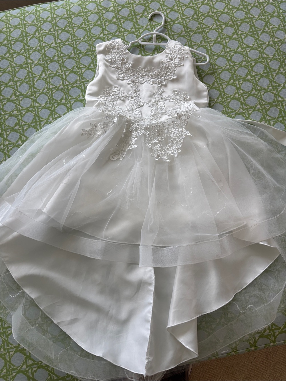 White Embroidered Flower Girl Dress